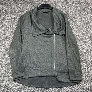 Apt. 9 Moto Jacket Cardigan Women Medium Gray Asymmetrical Zip Long Sleeve